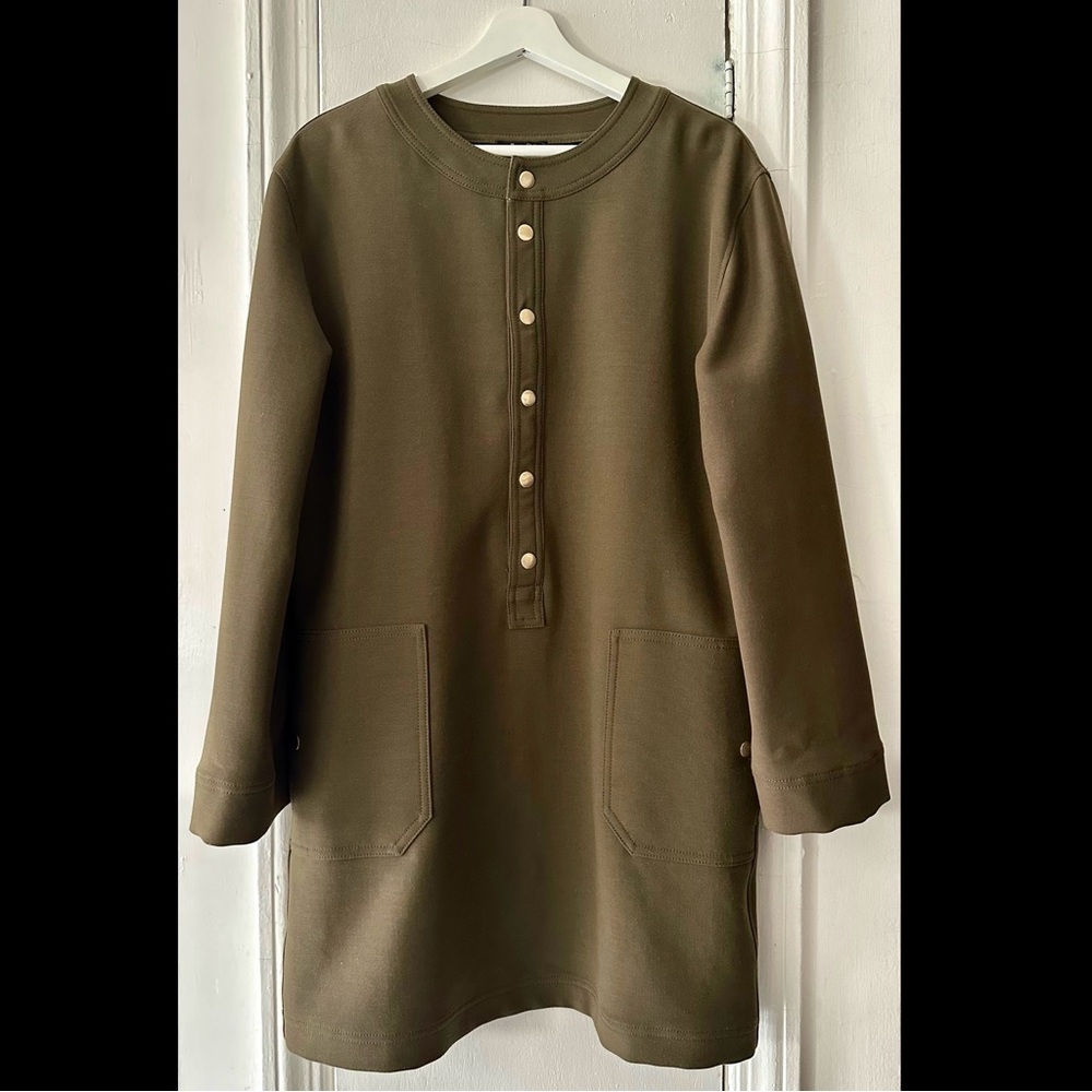 Massimo Dutti A line military green dress, size S